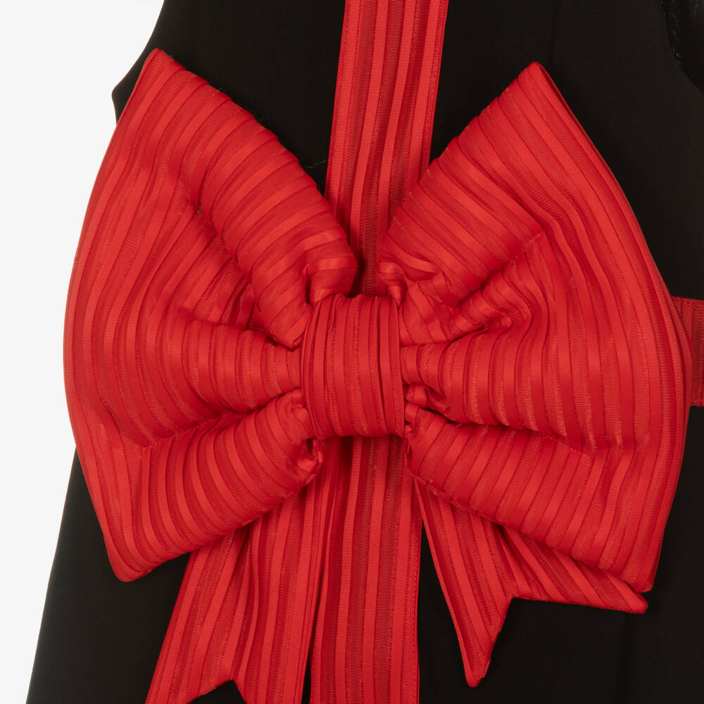 Wauw Capow-Girls Elegant Black Bow Dress | Childrensalon Outlet