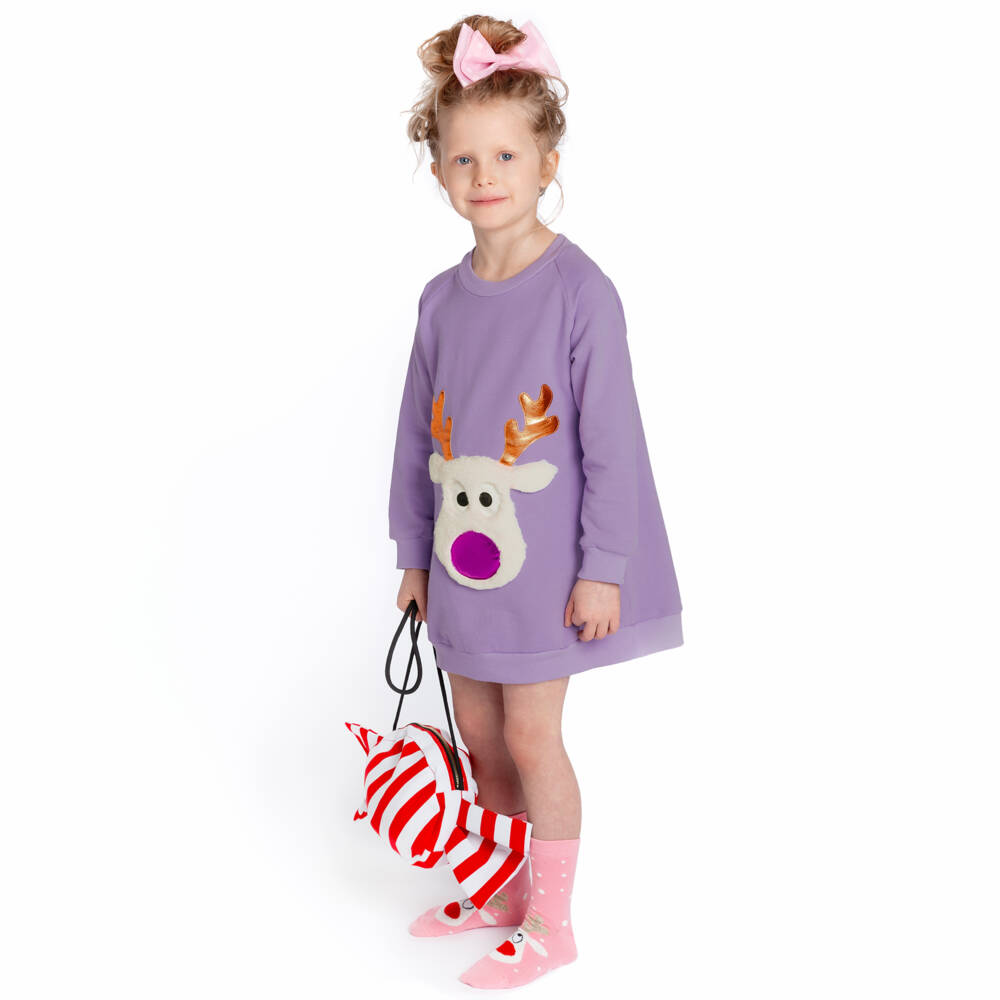 Wauw Capow-Girls Festive Pink Reindeer Socks | Childrensalon Outlet