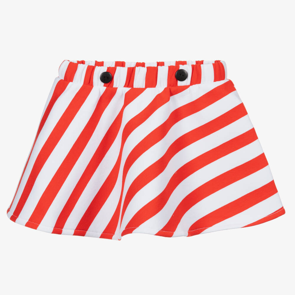 Wauw Capow-Girls Festive Red Striped Skirt | Childrensalon Outlet