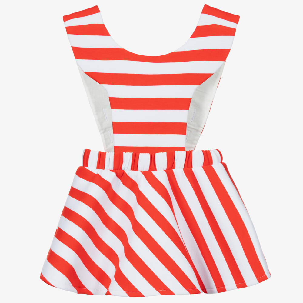 Wauw Capow-Girls Festive Red Striped Skirt | Childrensalon Outlet