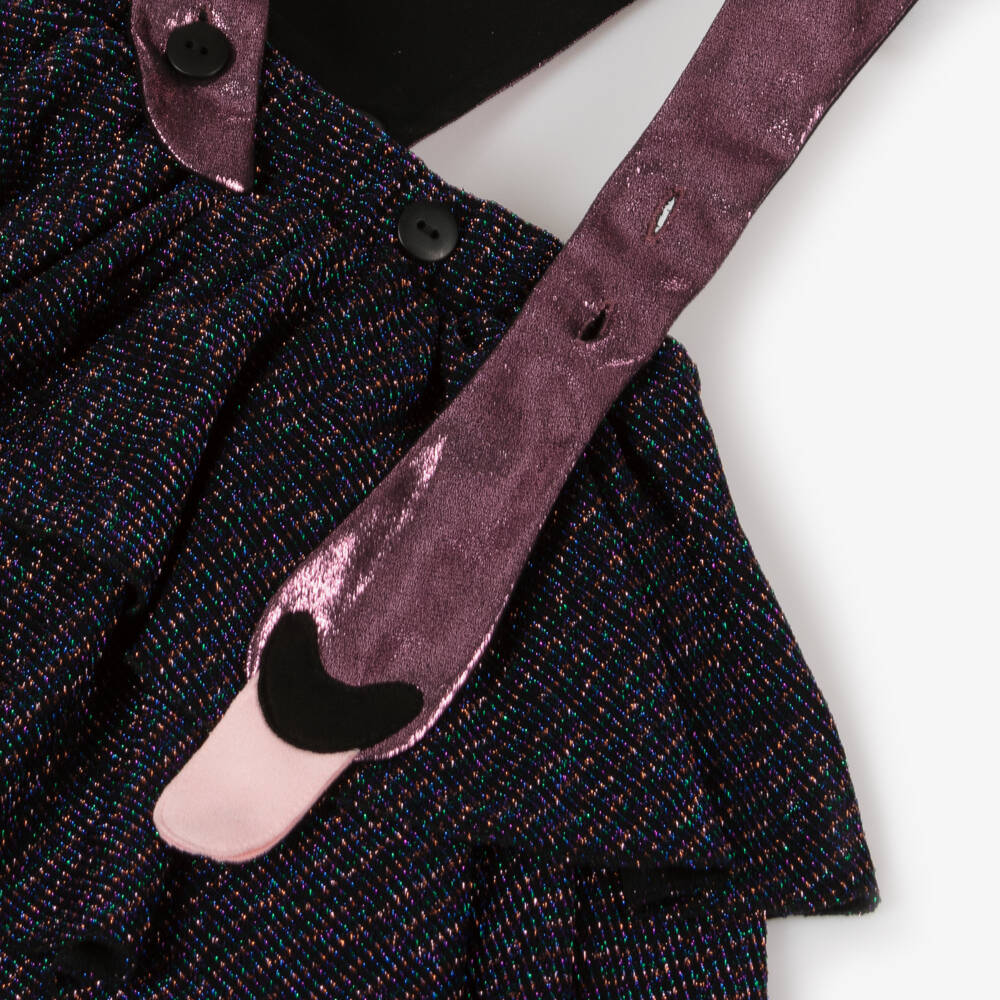 Wauw Capow-Girls Glittering Black Layered Skirt | Childrensalon Outlet