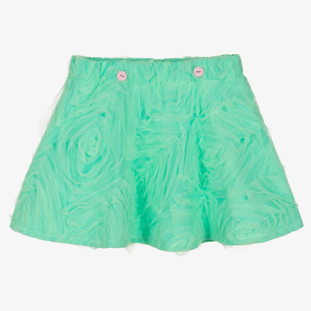 Wauw Capow-Girls Green & Pink Winged Tulle Skirt | Childrensalon Outlet