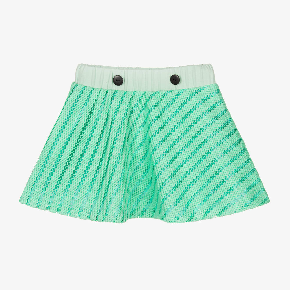 Wauw Capow-Зеленая юбка на бретелях Лебедь | Childrensalon Outlet