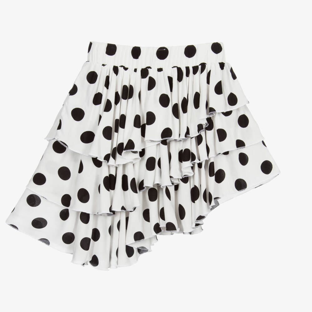 Wauw Capow-تنورة عاجية بكشكش من الفيسكوز للبنات | Childrensalon Outlet