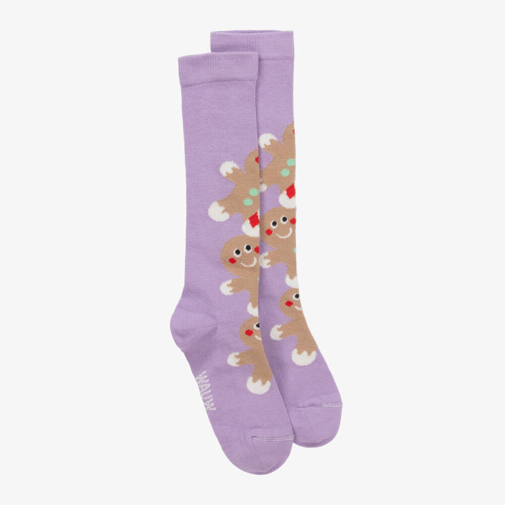 Wauw Capow-Girls Lavender Cookie Cotton Socks | Childrensalon Outlet