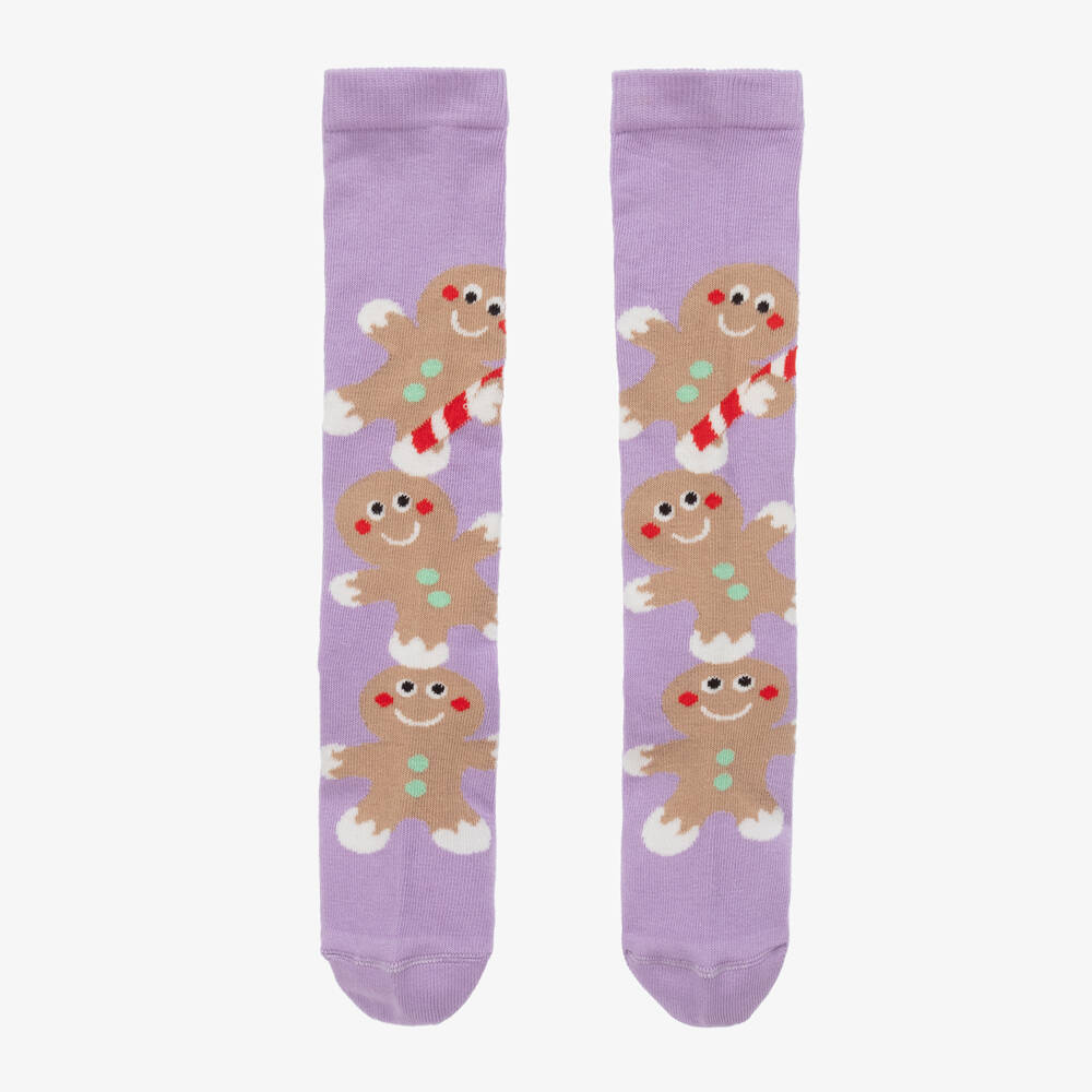 Wauw Capow-Girls Lavender Cookie Cotton Socks | Childrensalon Outlet