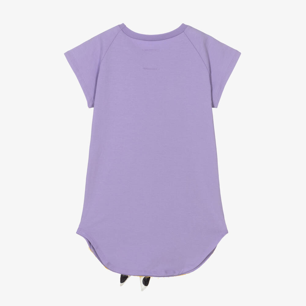 Wauw Capow-فستان قطن جيرسي لون بنفسجي | Childrensalon Outlet