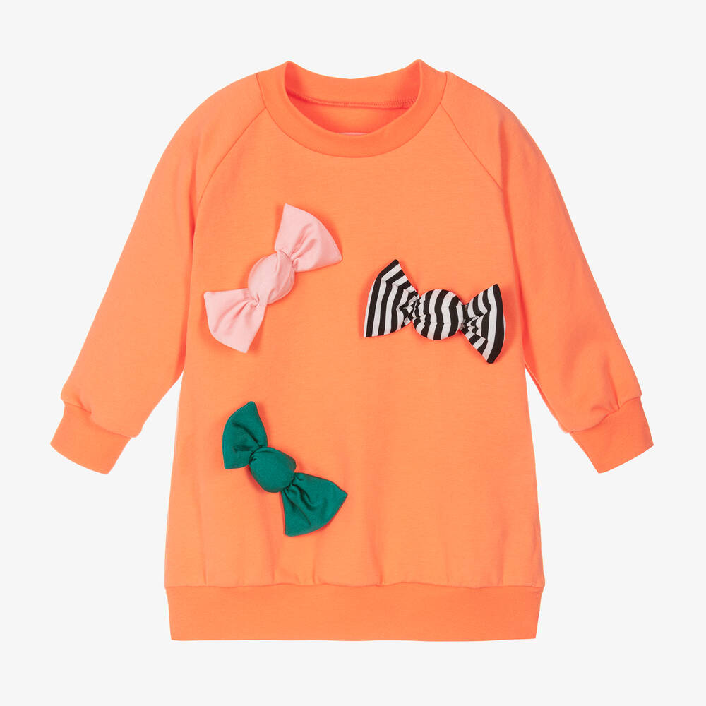 Wauw Capow - Oranges Baumwoll-Sweatshirtkleid | Childrensalon