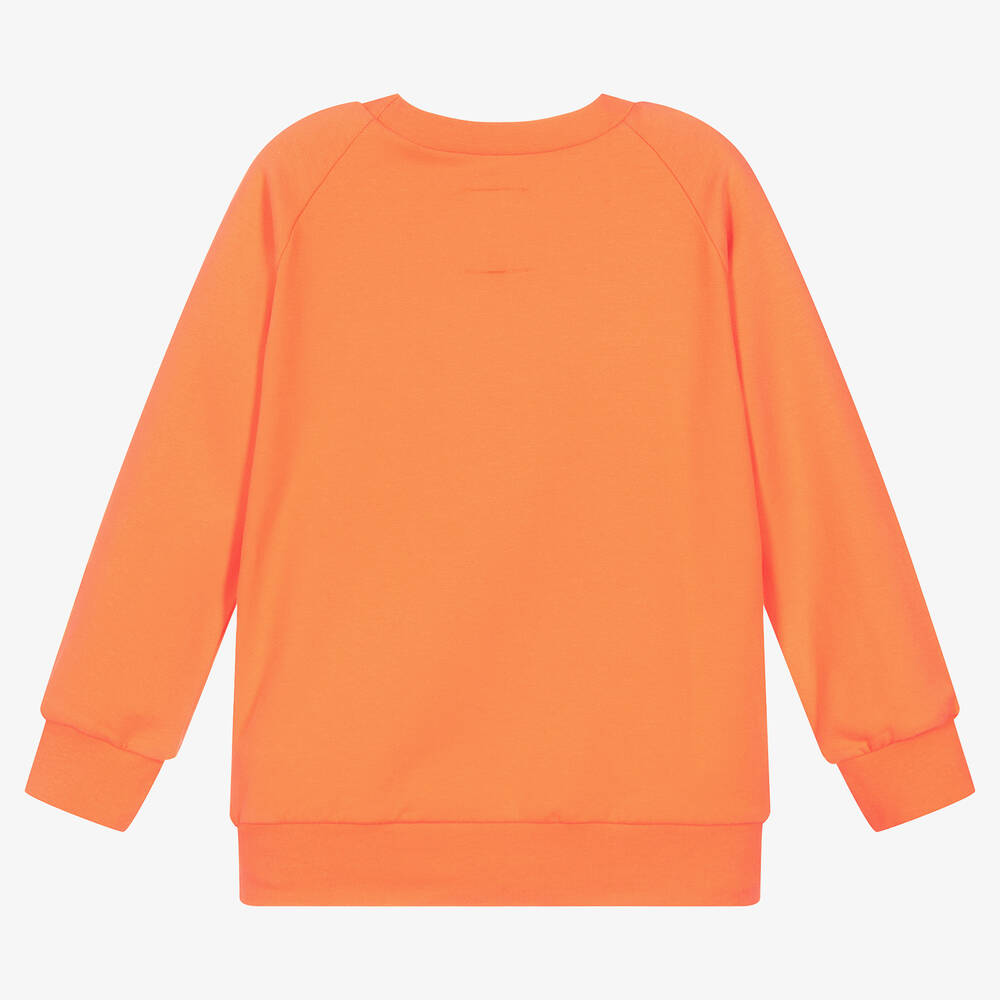 Wauw Capow-Girls Orange Heart Bear Sweatshirt | Childrensalon Outlet