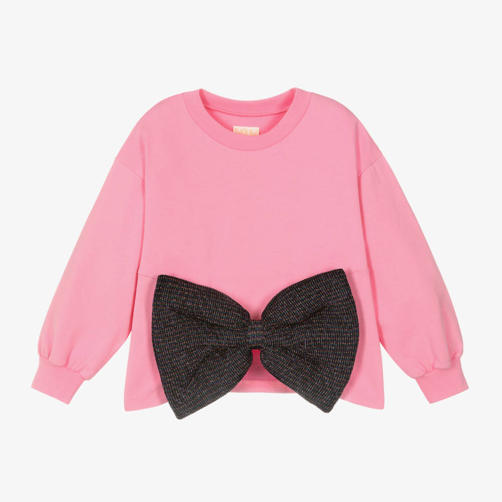 Wauw Capow-Girls Organic Cotton Bow Top | Childrensalon Outlet