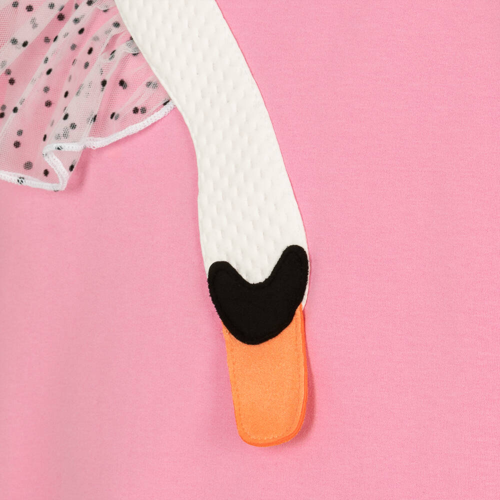 Wauw Capow-Girls Organic Swan Appliqué Jumper | Childrensalon Outlet