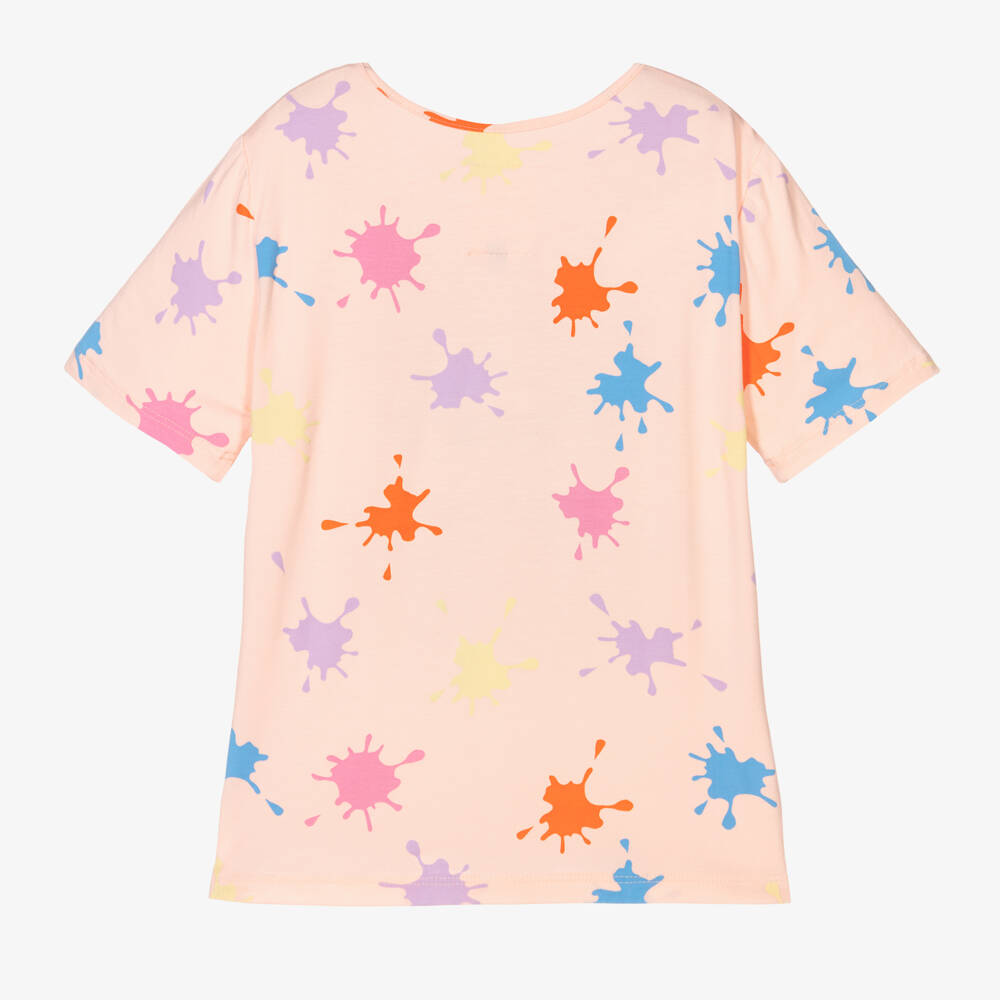 Wauw Capow-تيشيرت فيسكوز جيرسي لون زهري للبنات | Childrensalon Outlet