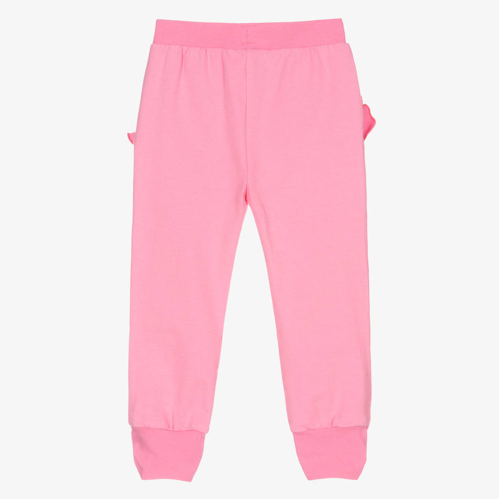 Wauw Capow-Girls Pink Cotton Joggers | Childrensalon Outlet