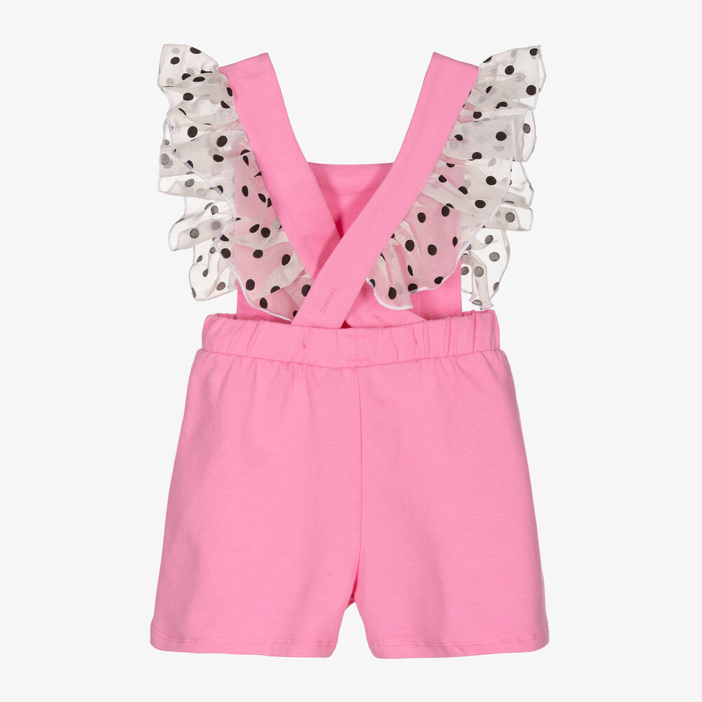 Pink polka dot playsuit cheap