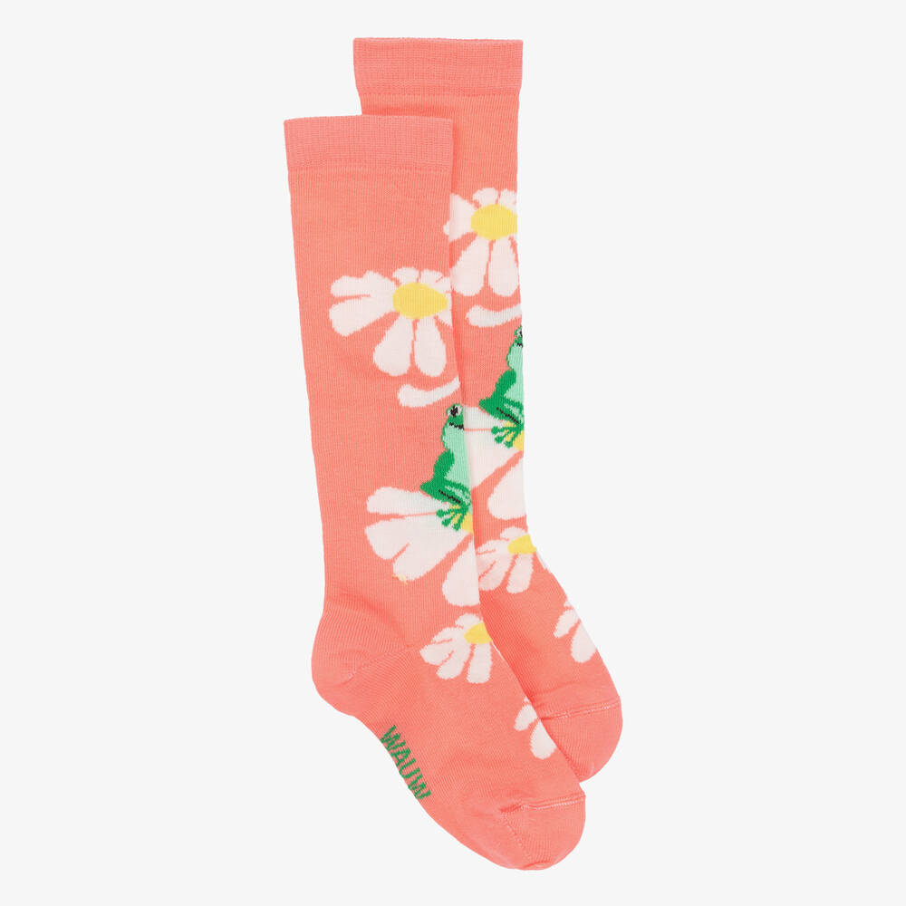 Wauw Capow - Rosafarbene Frosch-Socken für Mädchen | Childrensalon