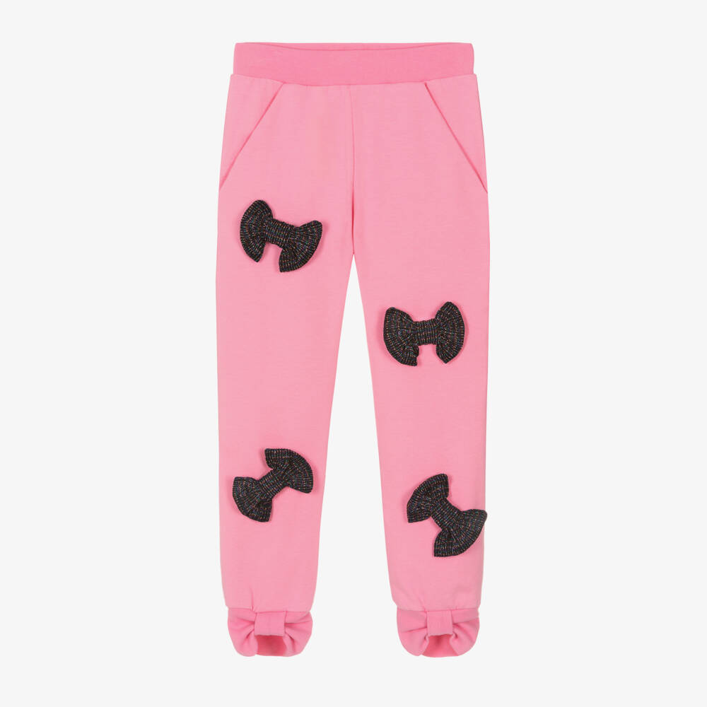 Wauw Capow-Girls Pink Glitter Bow Trousers | Childrensalon Outlet