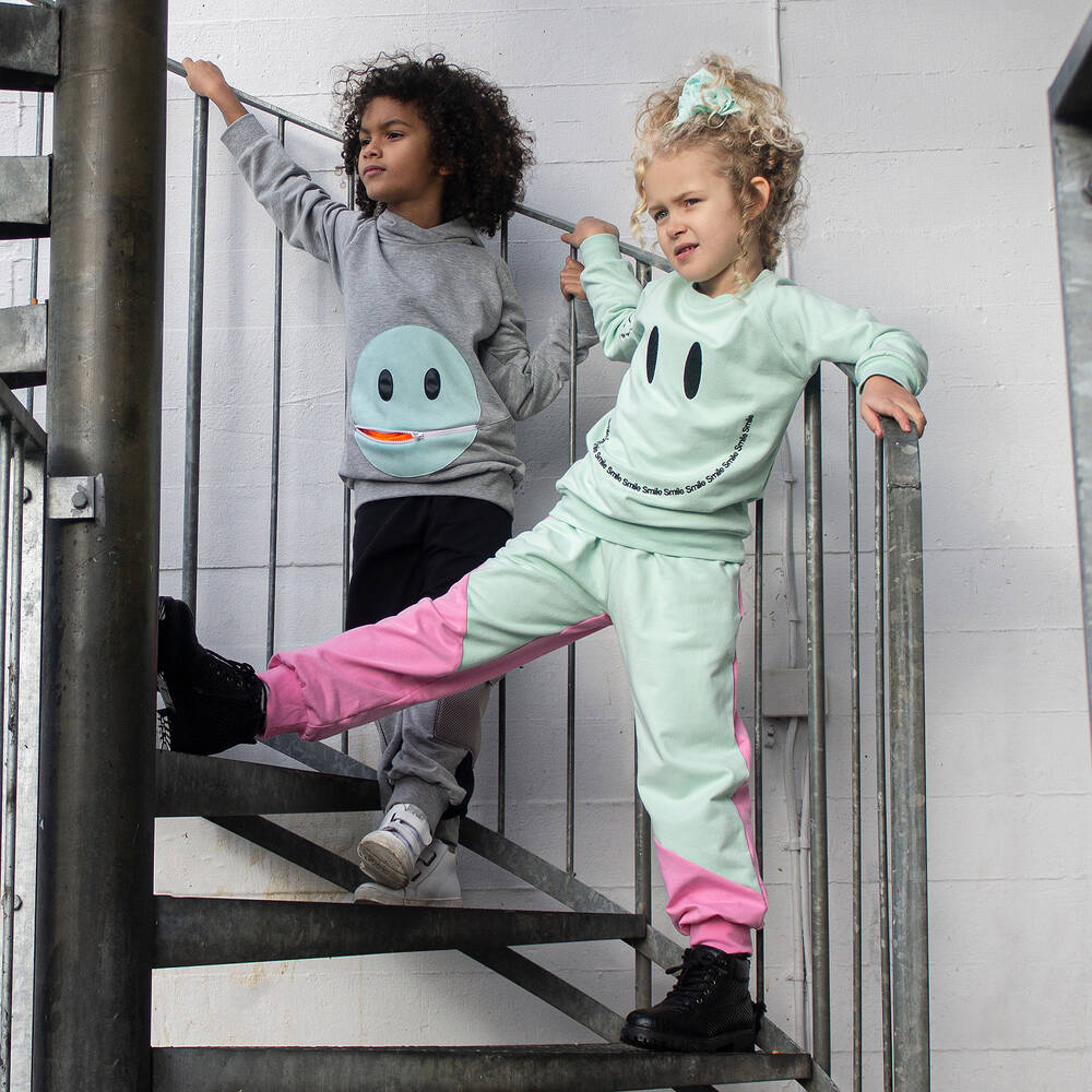 Wauw Capow-Розово-зеленые джоггеры для девочек | Childrensalon Outlet