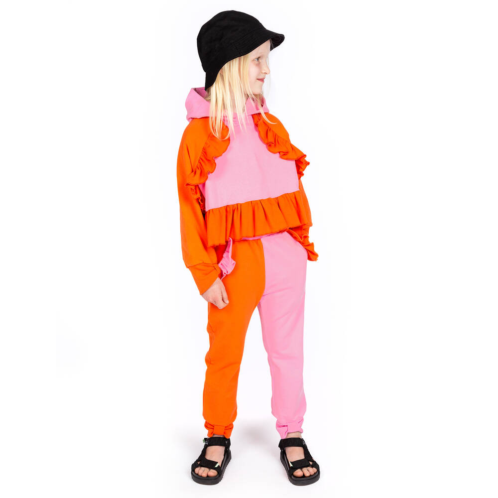 Wauw Capow-Girls Pink & Orange Joggers | Childrensalon Outlet