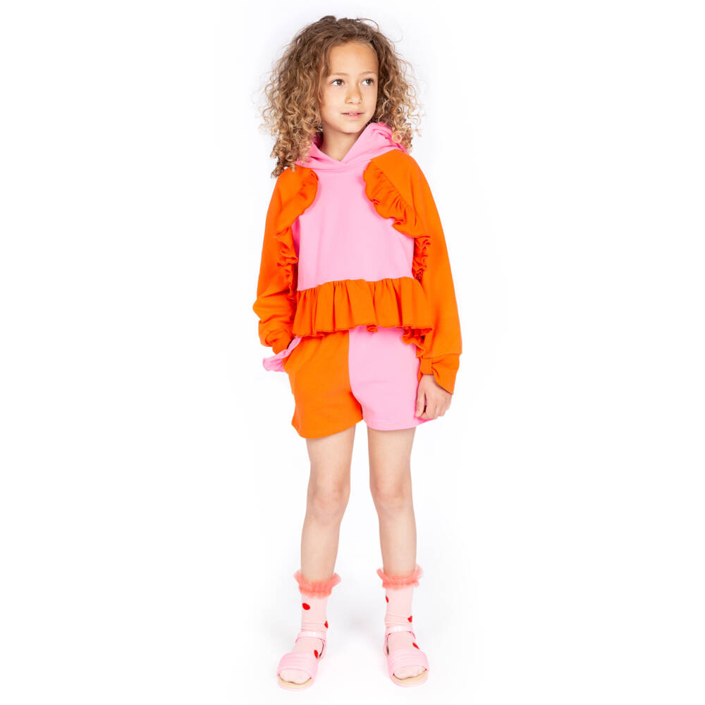 Wauw Capow-Розово-оранжевые шорты для девочек | Childrensalon Outlet