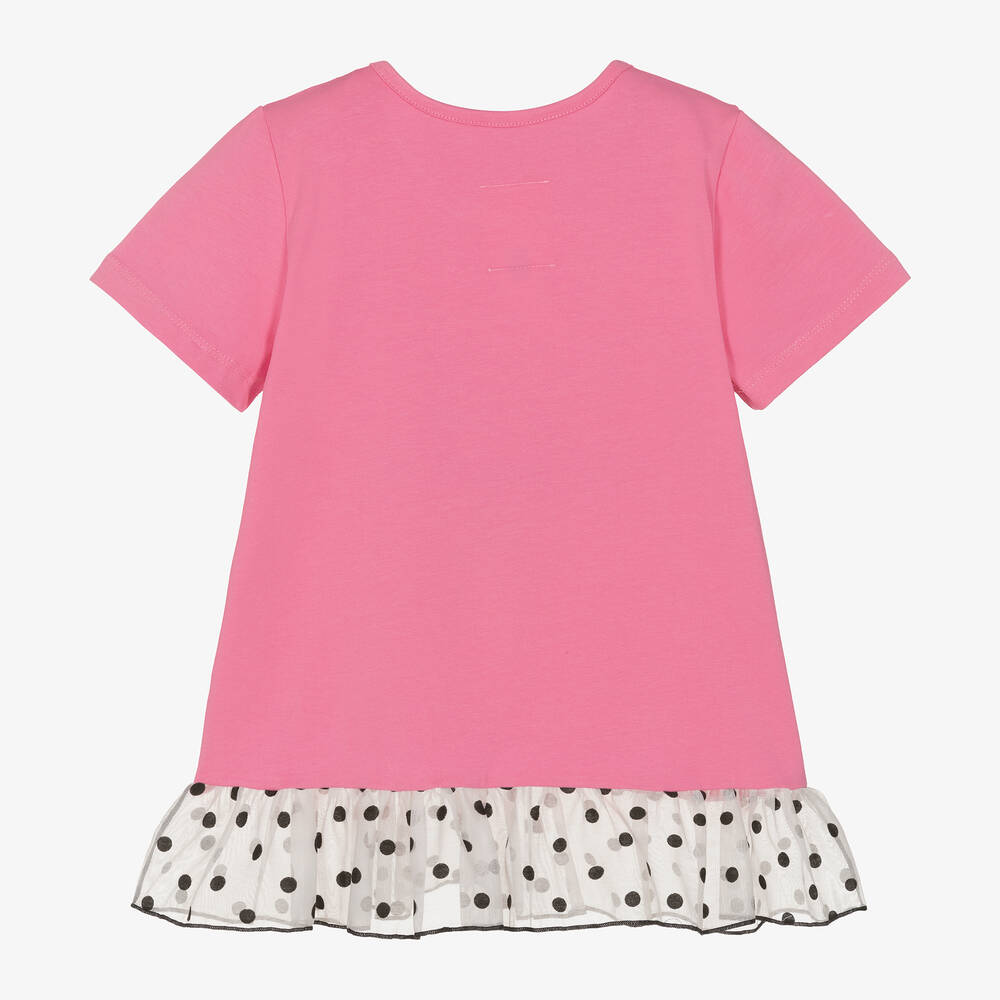 Wauw Capow-Girls Pink Organic Cotton Bird T-Shirt | Childrensalon Outlet