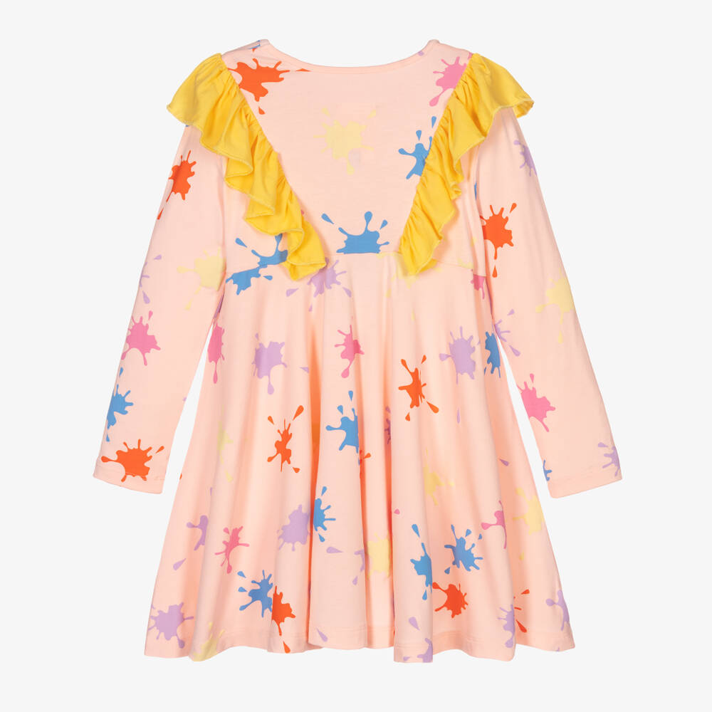Wauw Capow-Girls Pink Paint Splat Dress | Childrensalon Outlet