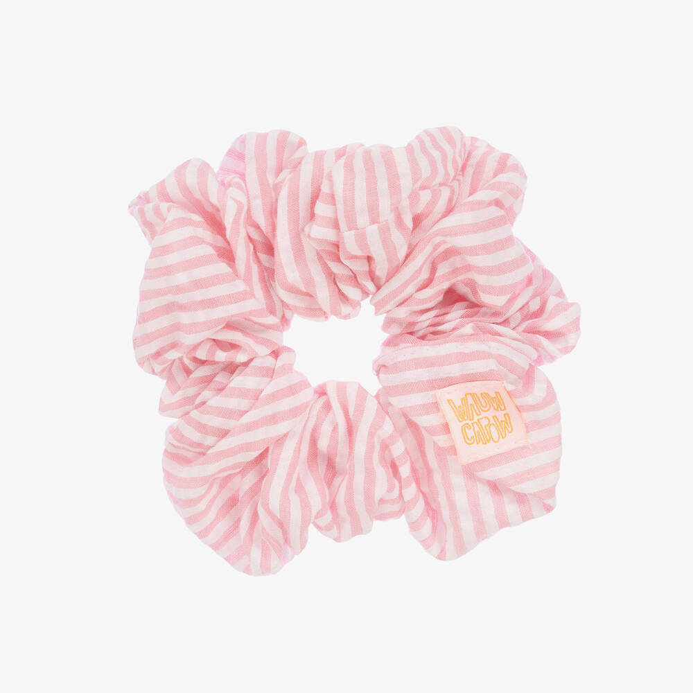 Wauw Capow-Girls Pink Pinstripe Hair Scrunchie | Childrensalon Outlet