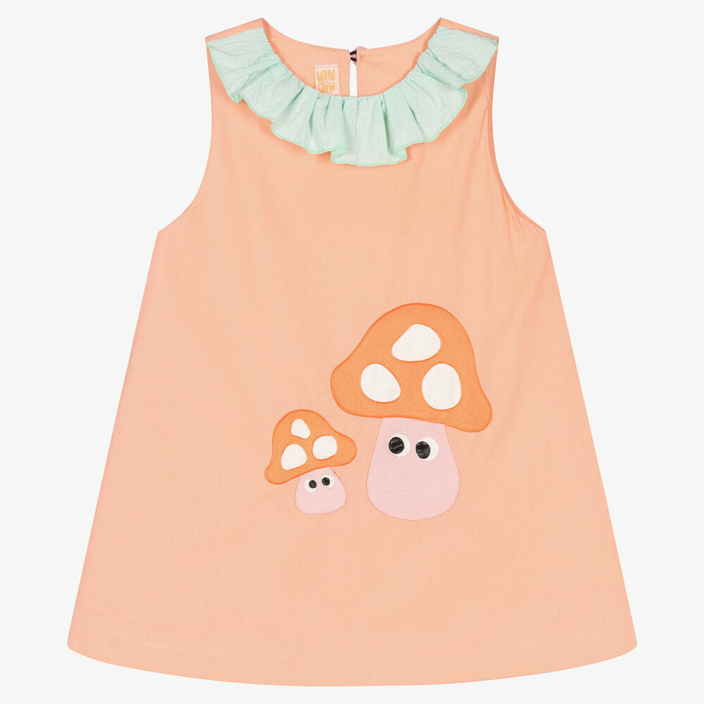 Wauw Capow - Girls Pink Sleeveless Mushroom Dress | Childrensalon