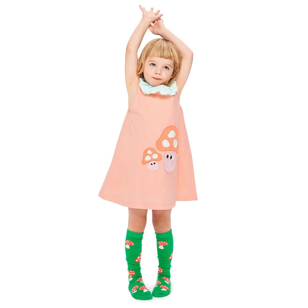Wauw Capow-Girls Pink Sleeveless Mushroom Dress | Childrensalon Outlet