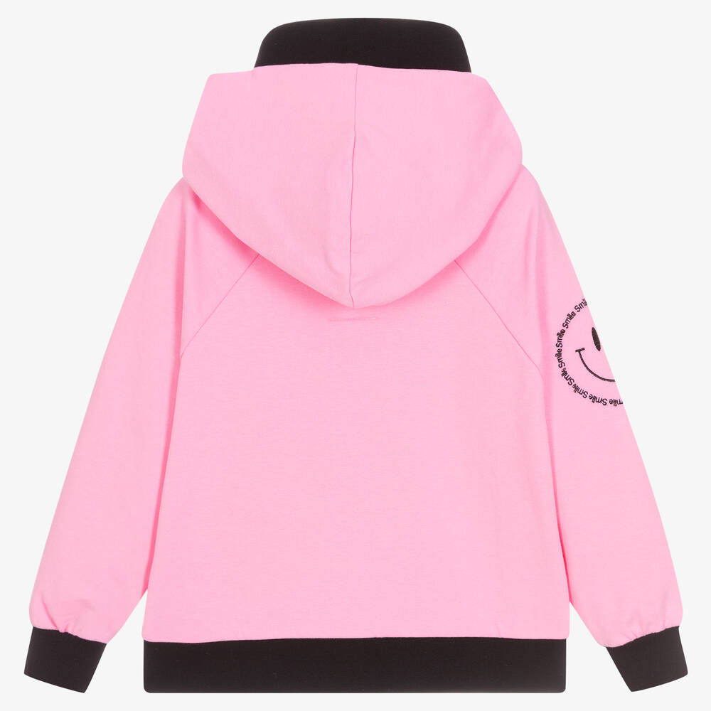 Wauw Capow-توب هودي قطن عضوي جيرسي لون زهري للبنات | Childrensalon Outlet