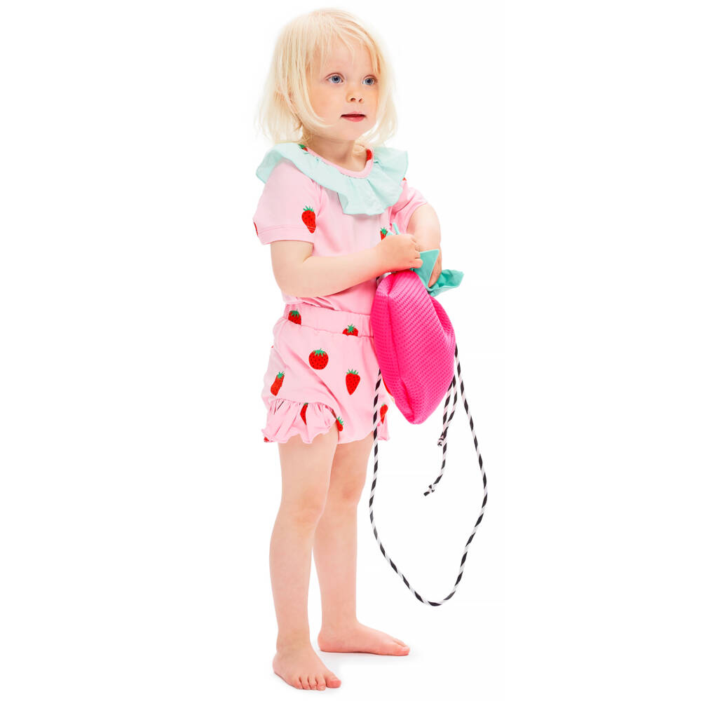 Wauw Capow-Girls Pink Strawberry Bag (29cm) | Childrensalon Outlet