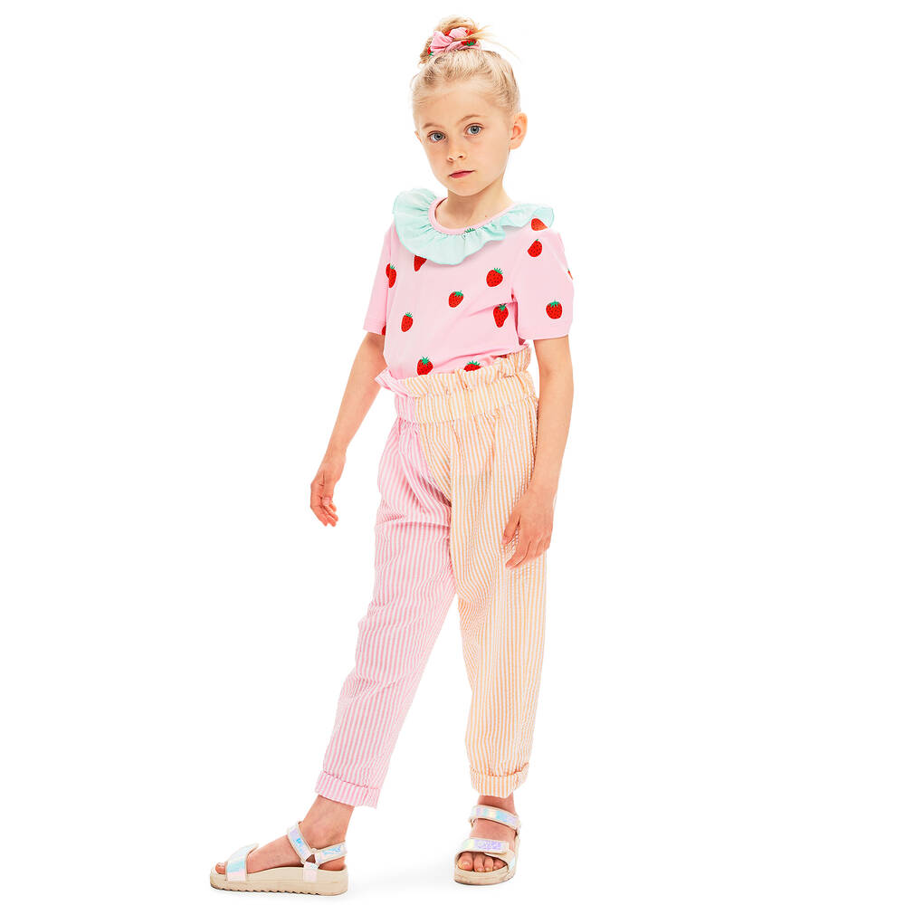 Wauw Capow-Розовая футболка с клубникой | Childrensalon Outlet