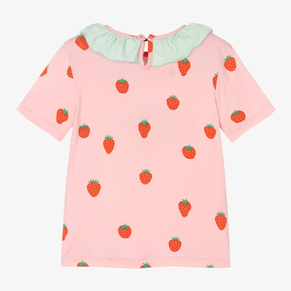 Wauw Capow-Розовая футболка с клубникой | Childrensalon Outlet