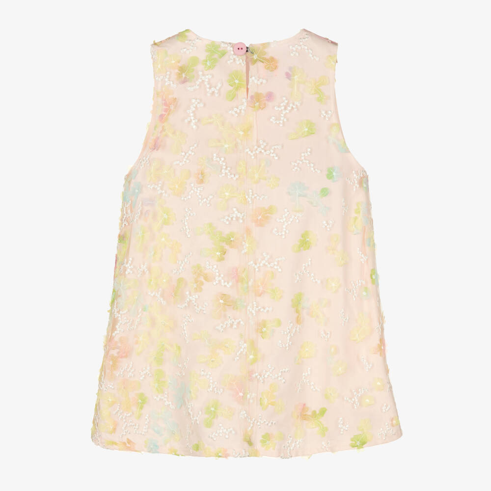 Wauw Capow-Розовое платье из тюля с цветами | Childrensalon Outlet