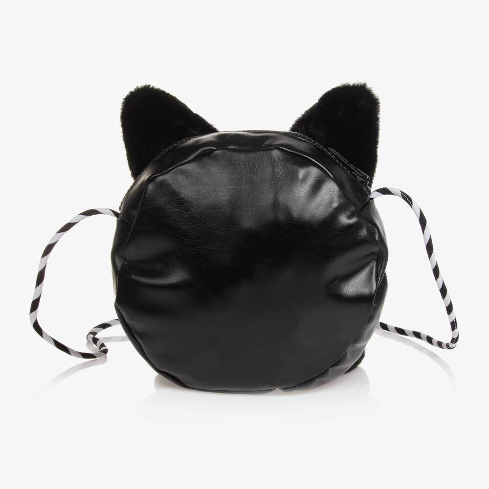 Wauw Capow-Girls Plush Black Kitty Purse | Childrensalon Outlet
