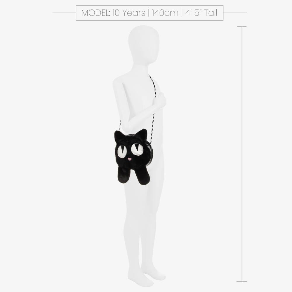 Wauw Capow-Girls Plush Black Kitty Purse | Childrensalon Outlet