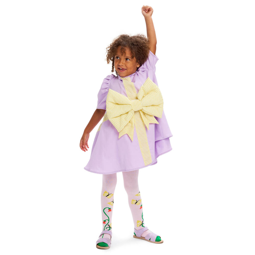 Wauw Capow-Girls Purple Cotton Dress | Childrensalon Outlet