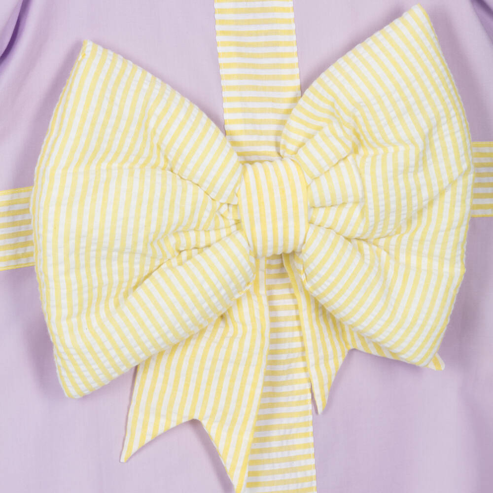 Wauw Capow-Girls Purple Cotton Dress | Childrensalon Outlet