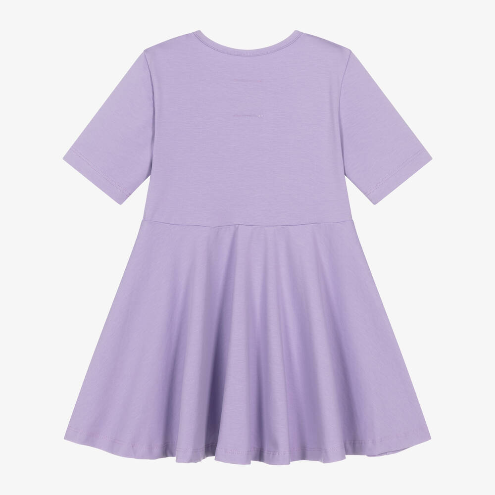 Wauw Capow-فستان قطن جيرسي عضوي لون بنفسجي | Childrensalon Outlet