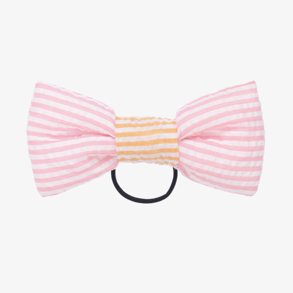 Wauw Capow-Эластичная лента с розовым бантом из жатого хлопка для девочек | Childrensalon Outlet