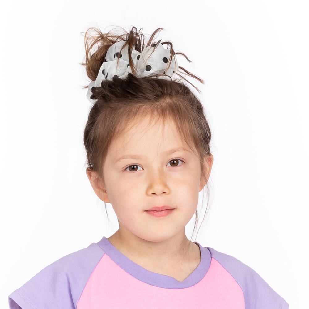 Wauw Capow-Girls Snowy Spot Organza Scrunchie | Childrensalon Outlet