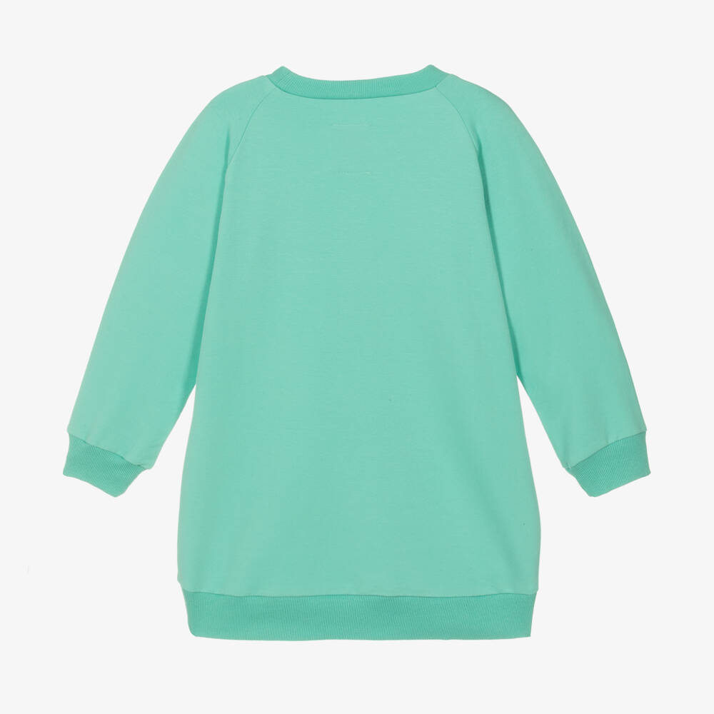 Wauw Capow-Girls Turquoise Cotton Bow Dress | Childrensalon Outlet