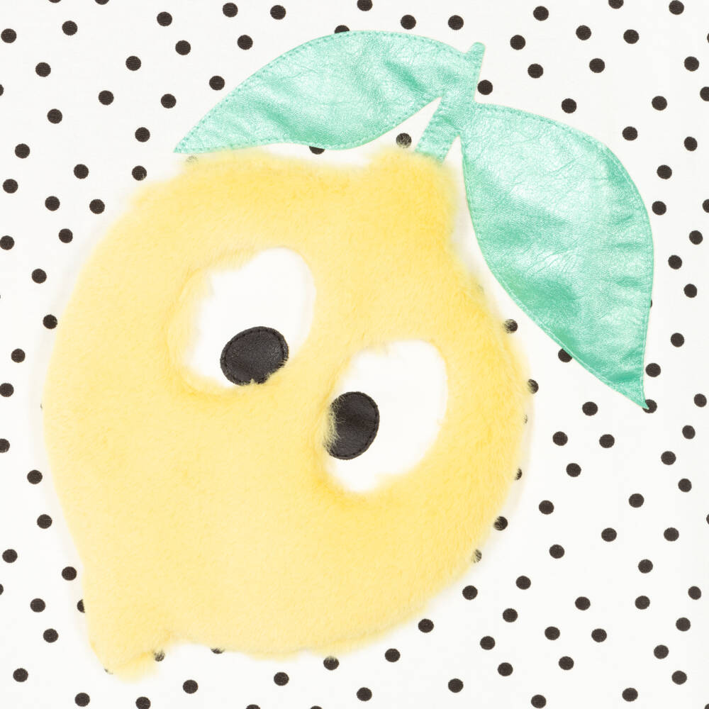 Wauw Capow-Белая футболка в горошек с лимоном для девочек | Childrensalon Outlet