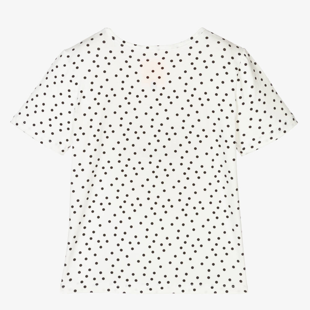Wauw Capow-Белая футболка в горошек с лимоном для девочек | Childrensalon Outlet