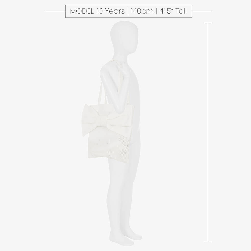 Wauw Capow-حقيبة أوفر سايز شبك لون أبيض للبنات (39 سم) | Childrensalon Outlet