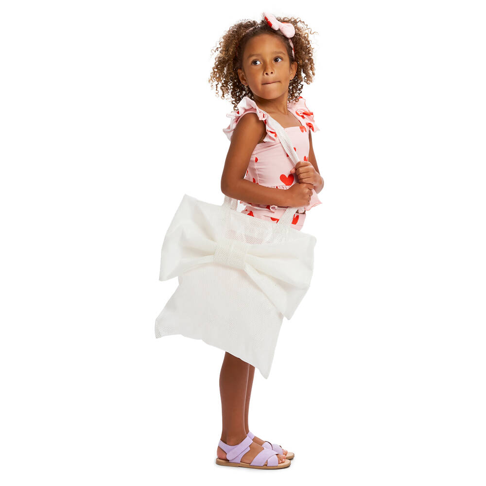 Wauw Capow-حقيبة أوفر سايز شبك لون أبيض للبنات (39 سم) | Childrensalon Outlet