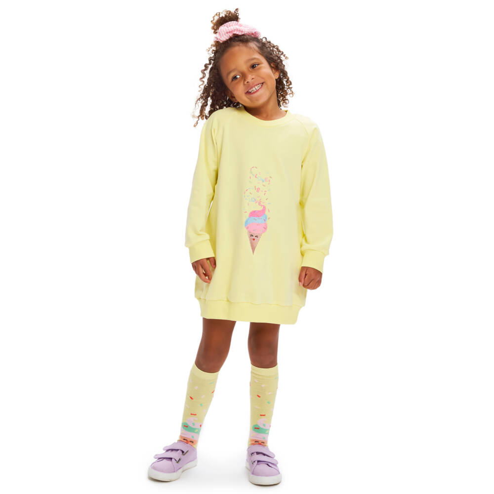 Wauw Capow-Girls Yellow Organic Cotton Ice Cream Socks | Childrensalon Outlet