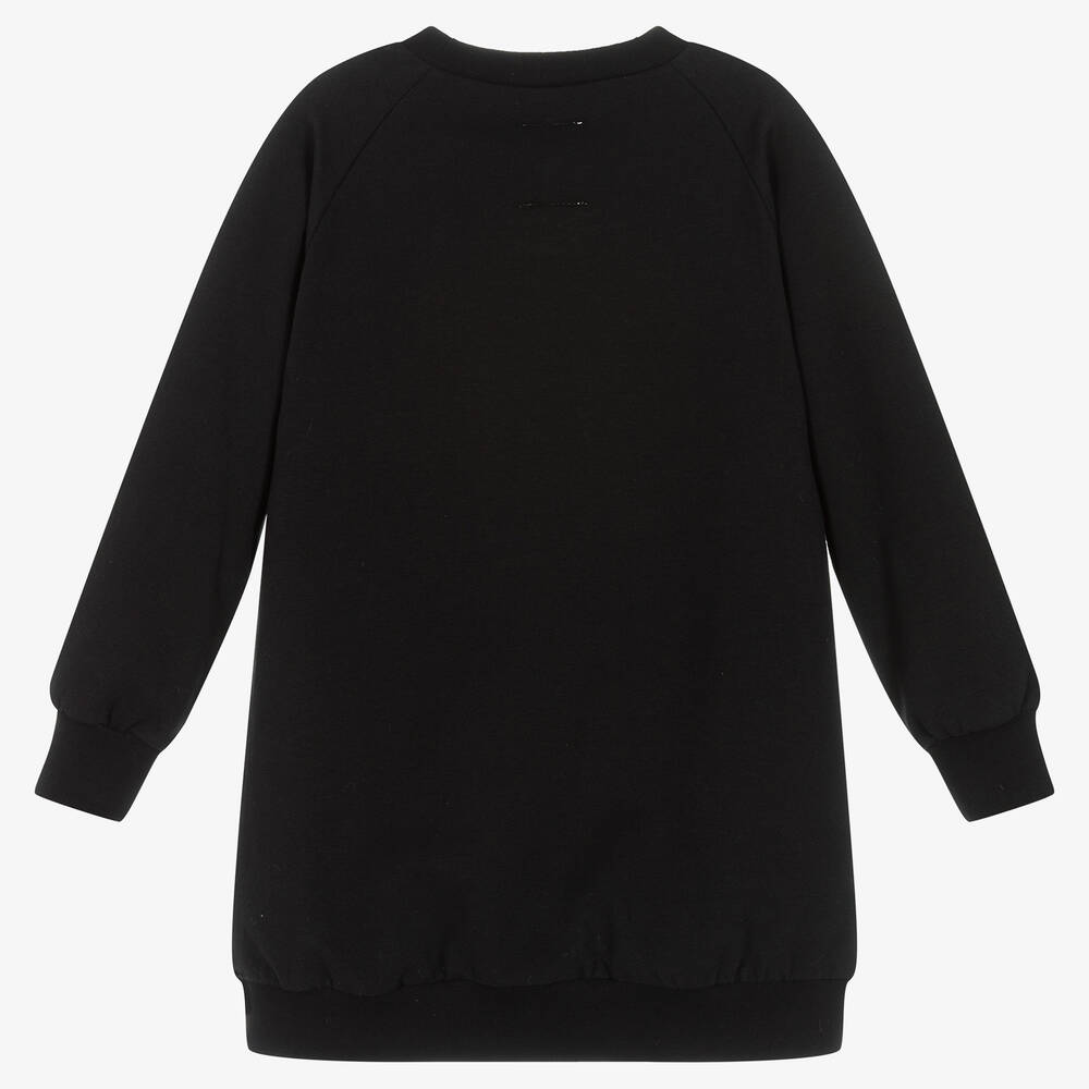 Wauw Capow-Girs Black Ghost Sweatshirt Dress | Childrensalon Outlet