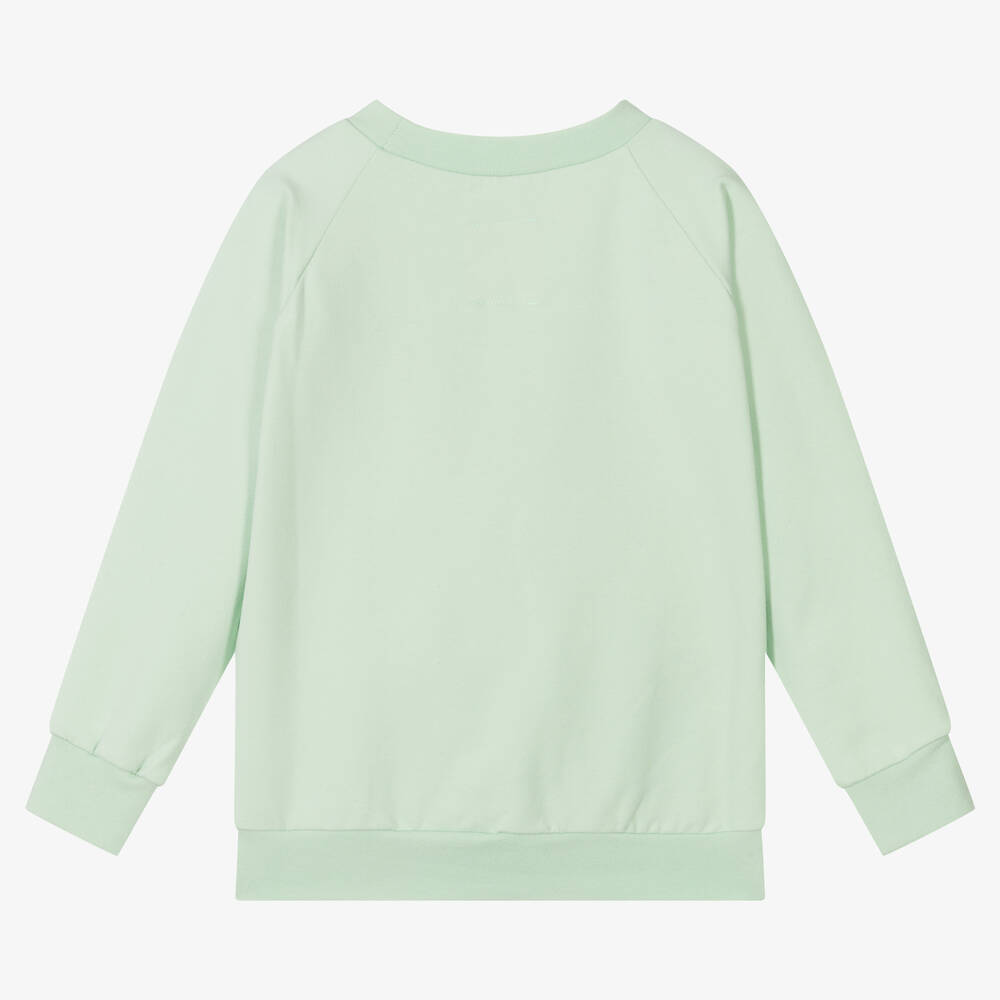 Wauw Capow-Green Cotton Badger Sweatshirt | Childrensalon Outlet
