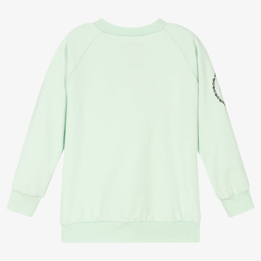 Wauw Capow-Зеленый свитшот со смайлом | Childrensalon Outlet