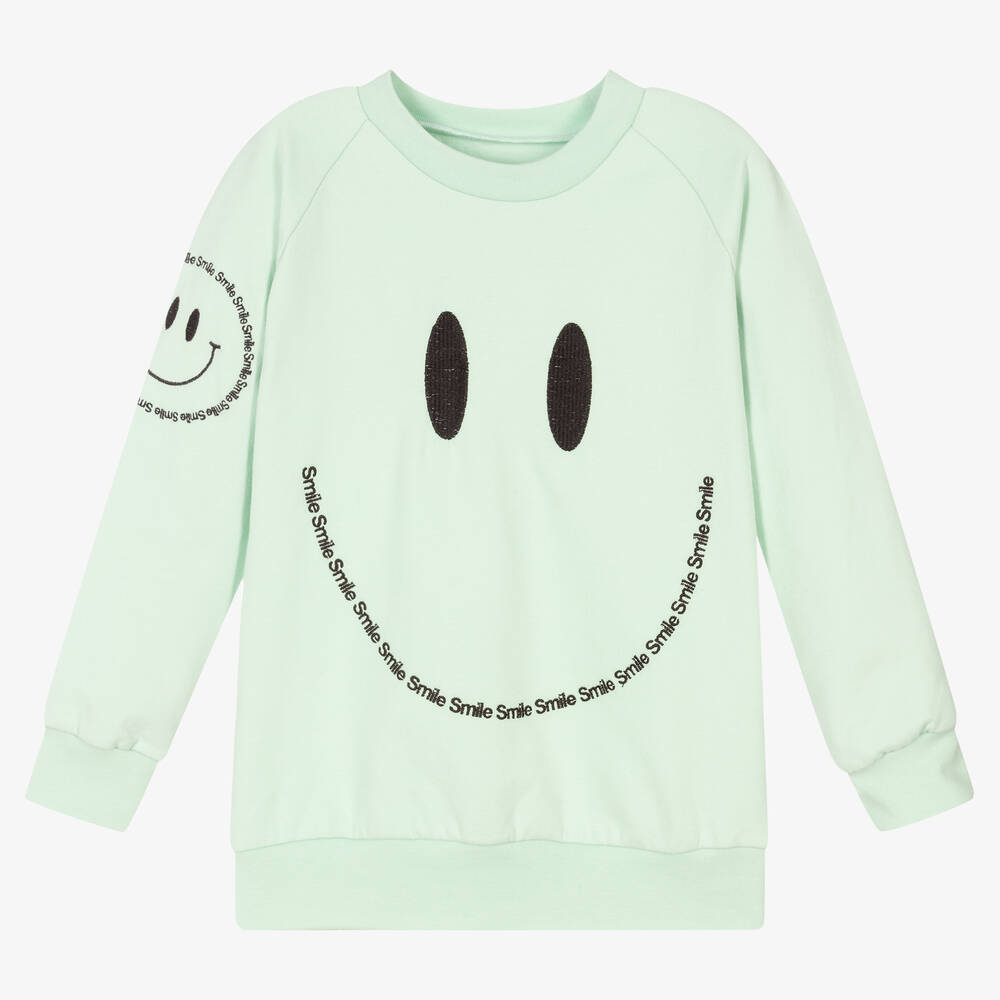Wauw Capow - Green Smile Sweatshirt | Childrensalon